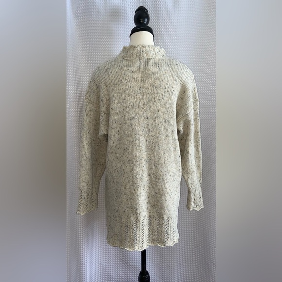 Women’s Vintage Maison Kanamos Fashion long knit oatmeal sweater sz medium - Picture 14 of 15